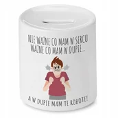 Skarbonki - SKARBONKA ŚMIESZNA ZABAWNA W DU*IE MAM TE ROBOTE! z Nadrukiem ze Zdjęciem + Opakowanie na prezent (wzór 03) - miniaturka - grafika 1