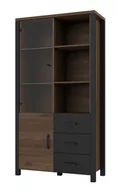 Inne meble do salonu - Witryna Olin 13 2D3S Czarny / Orzech Okapi - miniaturka - grafika 1