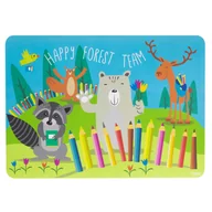 Zestawy naczyń dla dzieci - Mata / podkładka stołowa laminowana Forest Team 39 x 28 cm  AMBITION JUNIOR - miniaturka - grafika 1