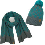 Czapki damskie - Nandy Komplet Czapka Szalik Ciepły Zimowy Choinki - Zest-Cs-2205095-02 - miniaturka - grafika 1