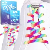 Akcesoria obuwnicze - Sznurówki bez wiązania elastyczne z zapinkami tęczowe - miniaturka - grafika 1