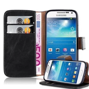 Luxury cador Abo Book Style Pokrowiec Etui na telefon Samsung Galaxy S4 Mini (I9190) Case Cover pokrowiec ochronny etui z funkcją stojaka i kieszeń na kartę, grafitowo-czarny DE-106859 - Etui i futerały do telefonów - miniaturka - grafika 1