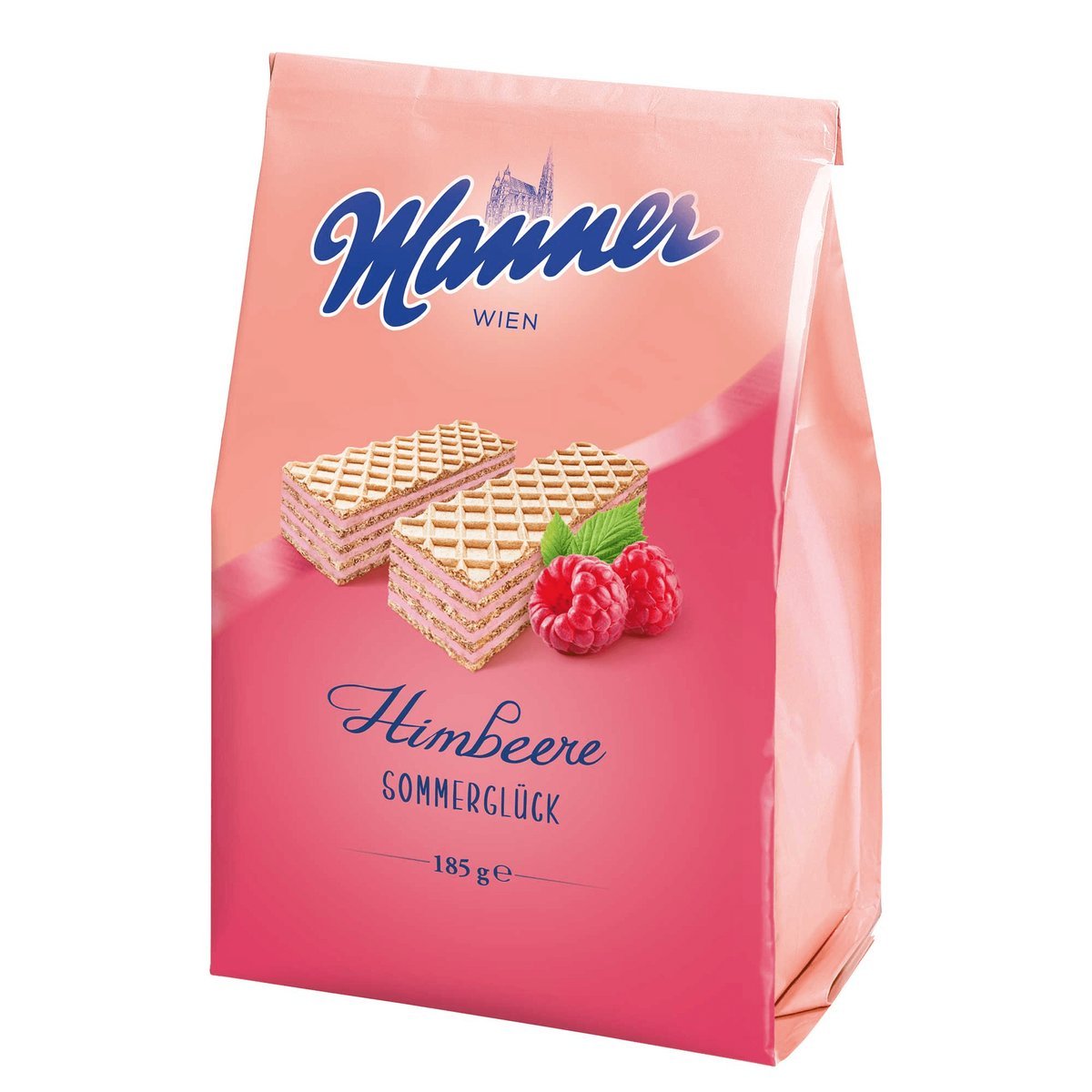 Manner chrupiące wafelki letnie gofry malinowe 185g