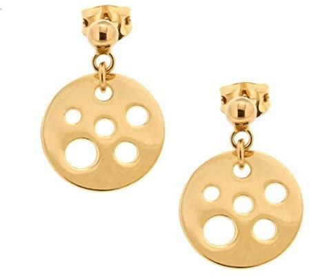 Bijoux kolczyki złote okrągłe Women Brass Ronde średnica 1,5 cm