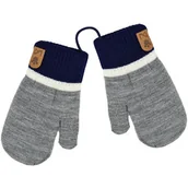 Rękawiczki dla dzieci - Jednopalczaste chłopięce rękawiczki na sznureczku Noviti RZ078-B-01 Szare - miniaturka - grafika 1