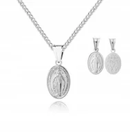 Biżuteria dla dzieci - 925 Srebrny łańcuszek medalik DEDYKACJA 55cm P3M17 - miniaturka - grafika 1