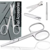 Akcesoria do paznokci - Nożyczki do paznokci skórek proste ostrza kosmetyczne manicure pedicure stal gabinet SPA srebrne - miniaturka - grafika 1