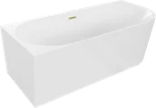 Wanny - Mexen Mia wanna wolnostojąca narożna lewa 150 x 75 cm, biała, przelew złoty szczotkowany - 52691507500L-55 - miniaturka - grafika 1