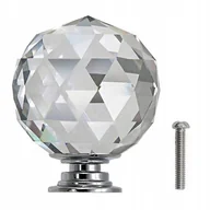 Meble modułowe i akcesoria - Gałka Meblowa KRYSZTAŁOWA okrągła - przezroczysta srebrna podstawa (Legret) - miniaturka - grafika 1