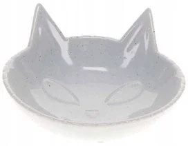 DUVO+ MISKA CERAMICZNA DLA KOTA 175ml JASNOSZARA 14x14x6.5cm 15508 - Miski dla kotów - miniaturka - grafika 1