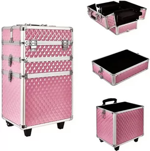 CA19C Kufer na kółkach 3w1 61x36x25 pink - Kosmetyczki, organizery i kuferki CA19C Kufer na kółkach 3w1 61x36x25 pink - Kosmetyczki, organizery i kuferki - miniaturka - grafika 2