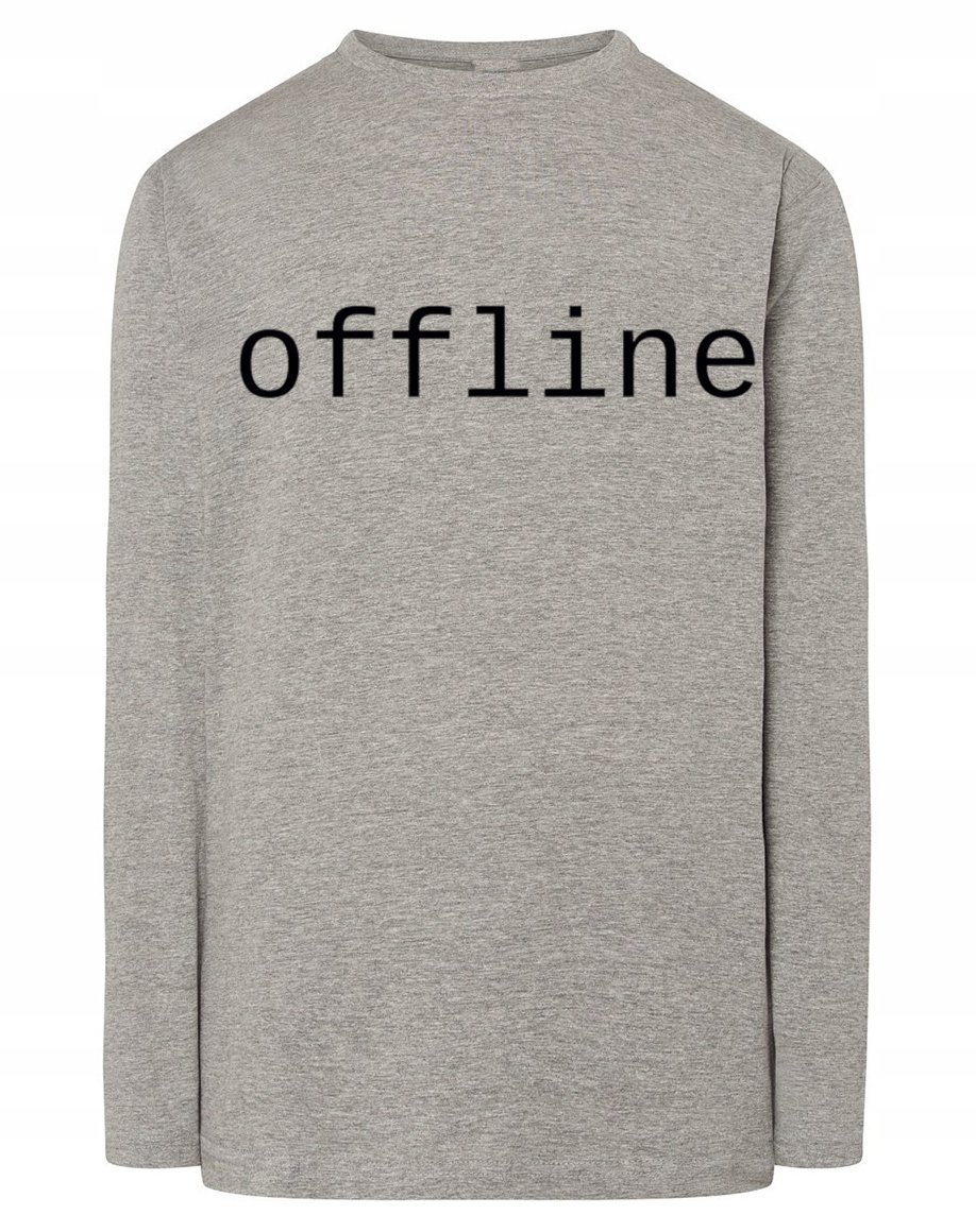 Longsleeve męski nadruk napis OFFLINE r.L