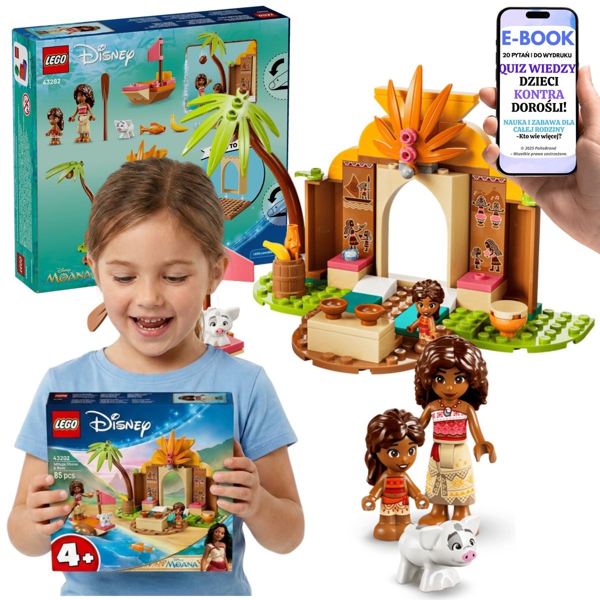 LEGO Disney Princess 43282 Vaiana Wiejska Chatka Łódź Klocki Dla Dziewczynki + E-BOOK-2