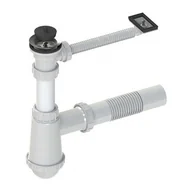 Syfony - SYFON ZLEWOZMYWAKOWY 1 KOMORA - MET. Z PRZELEWEM - miniaturka - grafika 1