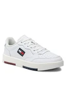 Buty sportowe męskie - Tommy Hilfiger BUTY BASKET LEATHER WHITE EM0EM00899 EM0EM00899 - miniaturka - grafika 1