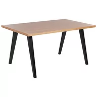 Stoły - Lumarko Stół do jadalni 150 x 90 cm jasne drewno z czarnym LENISTER! - miniaturka - grafika 1