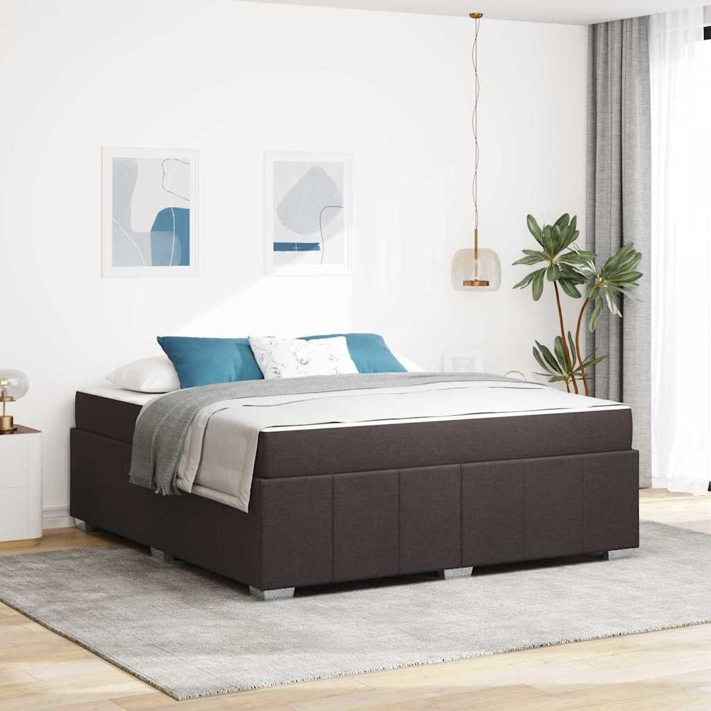 vidaXL Ramka łóżka z materacem ciemnobrązowy 180 x 200 cm tkanina