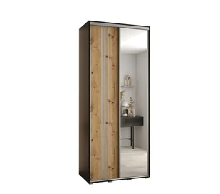 Szafa przesuwna wysoka Davos 7 120 gł. 45 czarny + artisan + srebrny / Abiks Meble - Szafy Szafa przesuwna wysoka Davos 7 120 gł. 45 czarny + artisan + srebrny / Abiks Meble - Szafy - miniaturka - grafika 1