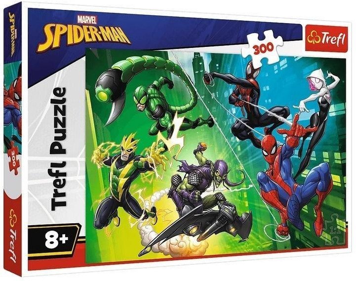 Puzzle 300 W pajęczej sieci Spiderman