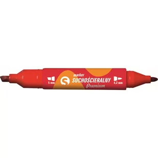Marker suchościeralny dwustronny czerwony KM504-C2 TETIS 5mm/4.2mm - Markery do tablic - miniaturka - grafika 1