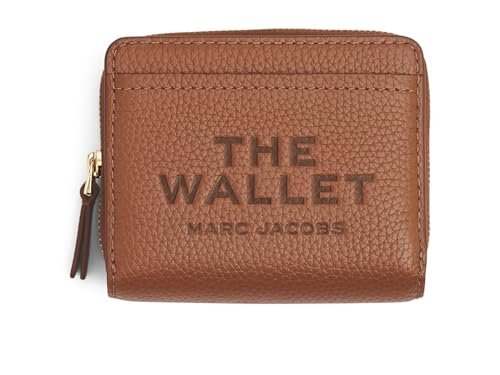 Marc Jacobs Skórzany mini kompaktowy portfel, olej arganowy, olej arganowy