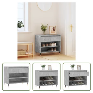 Stojak na buty Living Store betonowy szary 70x36x60 cm materiał drewnopochodny - Szafki na buty Stojak na buty Living Store betonowy szary 70x36x60 cm materiał drewnopochodny - Szafki na buty - miniaturka - grafika 1