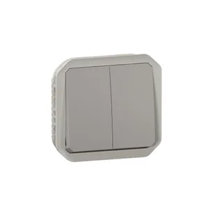 Wyłącznik / przycisk modułowy podwójny nowe PLEXO IP55 - szary - Wyłączniki światła i elektryczne - miniaturka - grafika 1