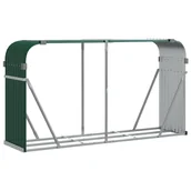 Wózki magazynowe - vidaXL Stojak na drewno, zielony, 234x45x100 cm, stal galwanizowana - miniaturka - grafika 1