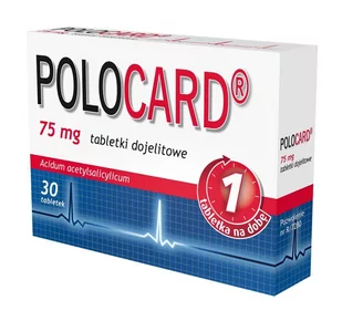 Polpharma ZAKŁADY FARMACEUTYCZNE S.A. Polocard 75mg 30 tabletek 4301511 - Serce i układ krążenia - miniaturka - grafika 1