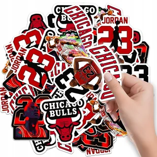 NAKLEJKI NA ZESZYT NALEPKA Z POSTACIAMI KOSZYKÓWKA BULLS WZORY 6 SZT - Szkolne artykuły papiernicze - miniaturka - grafika 1