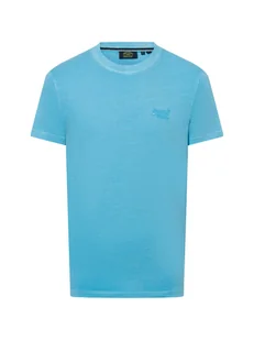 Superdry Koszulka męska Mężczyźni Bawełna niebieski jednolity, S - Koszulki męskie - miniaturka - grafika 1