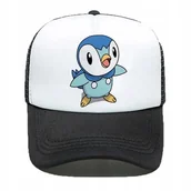 Czapki i chusty sportowe męskie - CZAPKA CZARNA Z DASZKIEM DLA DZIECI PREZENT DLA FANA POKEMON PIPLUP WZORY - miniaturka - grafika 1