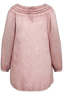 Bluzki damskie - Ulla Popken Damska bluzka Carmen, Oil Dyed, dekolt typu carmen, bluzki z długim rękawem, różowy kwarc, 54/56 - miniaturka - grafika 1