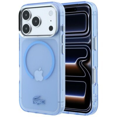 Etui LACOSTE IML Frosted MagSafe do Apple iPhone 17 Pro/18 Pro Niebieski