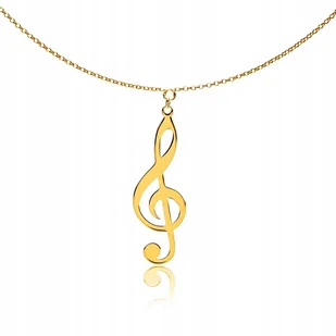 Naszyjnik klucz wiolinowy srebrny pozłacany - Naszyjniki - miniaturka - grafika 1