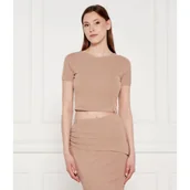 Bluzki damskie - GUESS T-shirt PRISCA | Cropped Fit - miniaturka - grafika 1