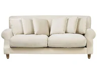 Sofy i kanapy - Beliani Sofa trzyosobowa welur jasnobeżowa EIKE - miniaturka - grafika 1