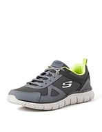 Trampki męskie - Skechers Męskie trampki Track Bucolo, Charcoal Black Leather Mesh Lime Trim, 46 EU - miniaturka - grafika 1