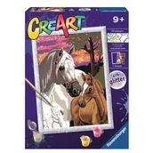 Zabawki kreatywne - Ravensburger Malowanka CreArt Konie i Zachód Słońca 20052 20052 - miniaturka - grafika 1