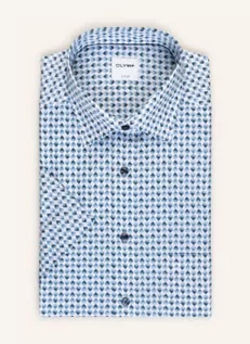 Koszule męskie - Olymp Koszula Z Krótkim Rękawem Luxor Comfort Fit blau - OLYMP - grafika 1