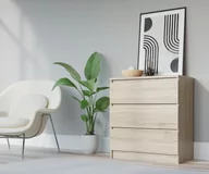 Komody - KOMODA K 140 cm 3 DRZWI 3 SZUFLADY DĄB SONOMA - miniaturka - grafika 1