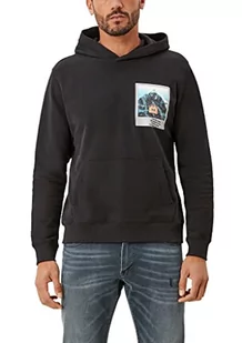 s.Oliver Męska bluza z długim rękawem Regular Fit, czarny, S - Bluzy męskie - miniaturka - grafika 1