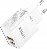 Ładowarki do telefonów - Unitek Ładowarka sieciowa, 1x USB-A, 1x USB-C, QC, PC 3.0, 20W, biała - miniaturka - grafika 1