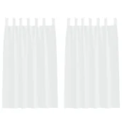 Zasłony - vidaXL Zasłony z zasłonami 2 pcs Biały 140 x 175 cm Poliester - miniaturka - grafika 1