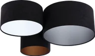 Lampy sufitowe - Lampa sufitowa Lumes Czarny potrójny plafon welurowy - EXX41-Meles - miniaturka - grafika 1