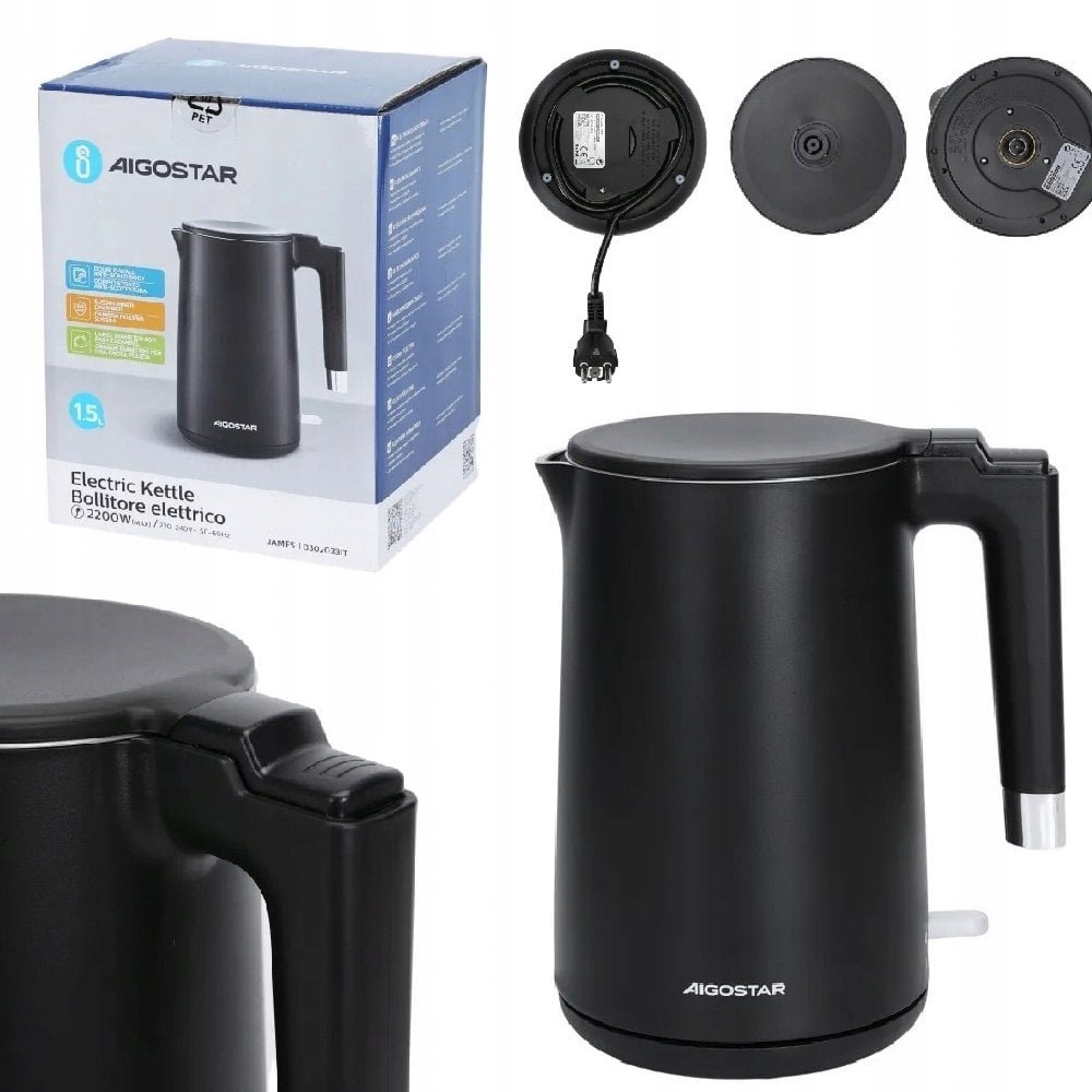 Aigostar James 2200W 1,5L Stal Nierdzewna Czarny