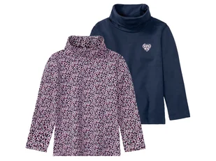 lupilu® Golfy dziewczęce z bawełną, 2 sztuki (Granatowy/śliwkowy/różowy, 86/92) - Bluzki dla dziewczynek - miniaturka - grafika 1