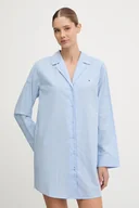 Piżamy damskie - Tommy Hilfiger koszula nocna bawełniana damska kolor niebieski bawełniana UW0UW06082 - miniaturka - grafika 1