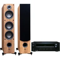 Kino domowe - Onkyo Zestaw stereo TX-8220B + TAGA TAV-607F Czarno-dębowy - miniaturka - grafika 1