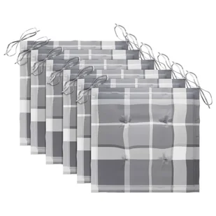 vidaXL Poduszki na krzesła ogrodowe 6 szt. szara krata 50x50x4 cm  314073 - Pozostałe meble ogrodowe - miniaturka - grafika 2